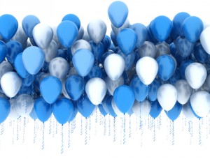 ballonger turkis og hvit